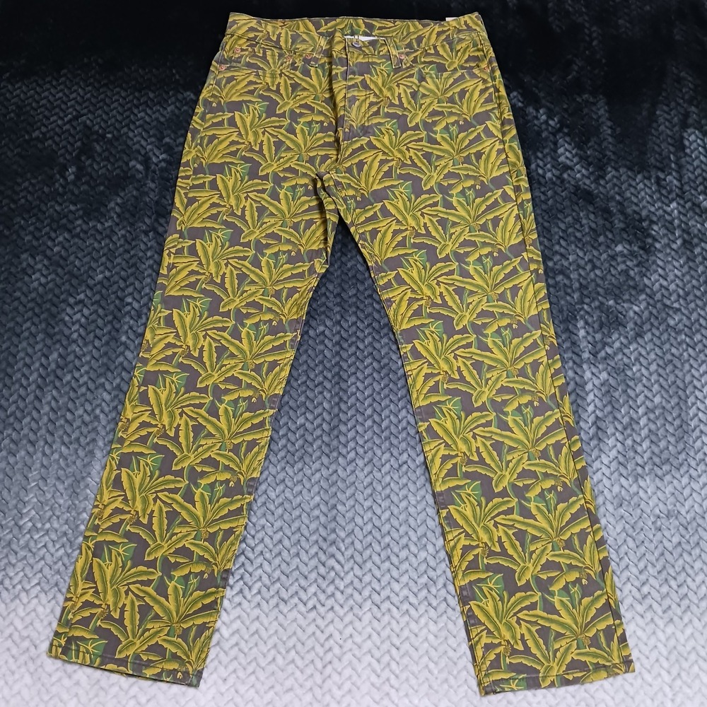 Levi's 511 Jeans Men's 34x30 Green Tropical Cotton Denim Straight Slim Stretch